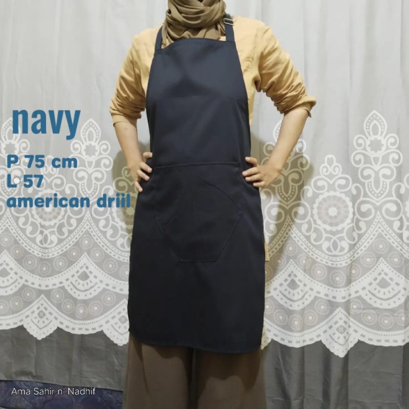 CELEMEK MASAK CELEMEK POLOS APRON CELEMEK/APRON DAPUR BAHAN KATUN AMERICAN DRILL