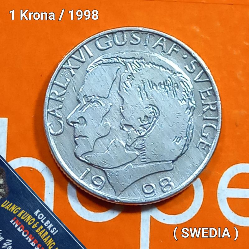 UKA098Coin 1 Krona (SWEDIA) Thn 1998 Detail Sesuai Foto