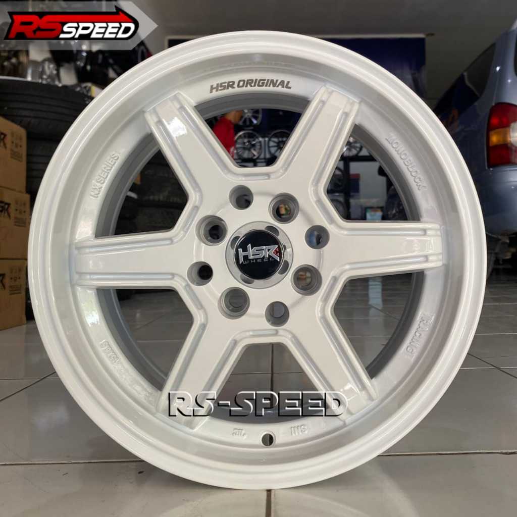Velg Racing Mobil Wuling Bingau Brio Avanza Ring 15 Pelek Racing Hsr Minas R 15 Warna Putih
