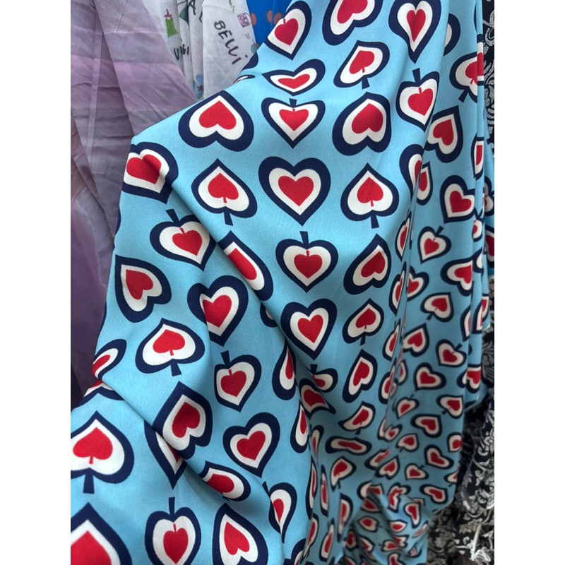 kain Baby silk motif love - kain silk premium - kain satin silk super - kain Armani silk - kain baha