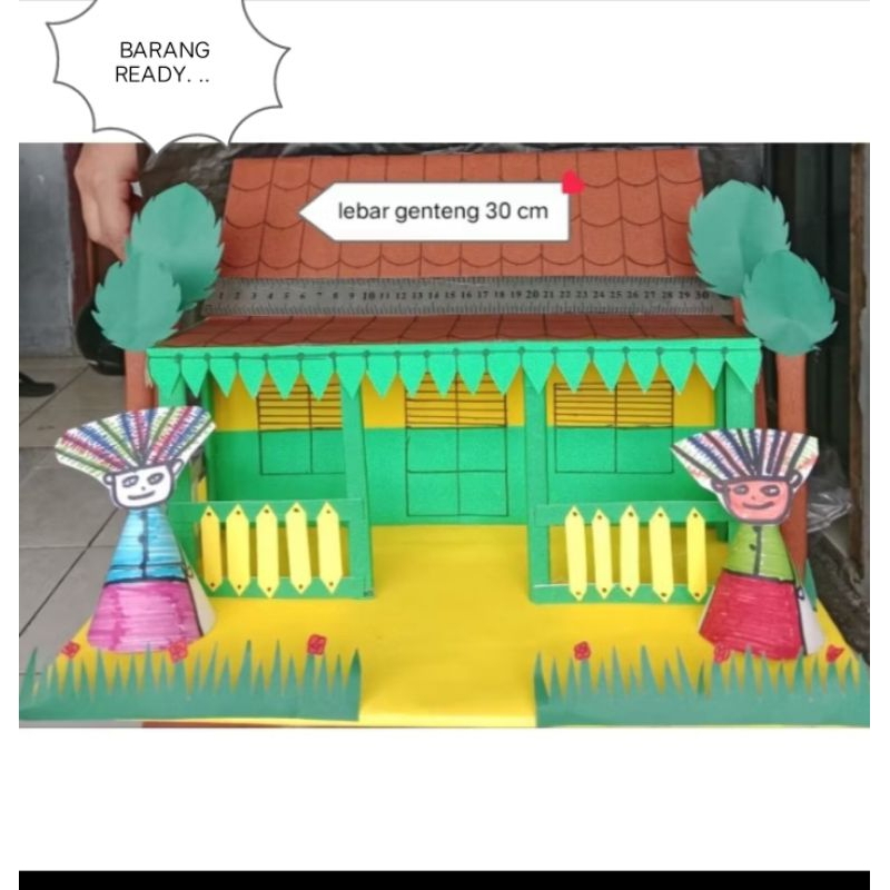 rumah adat betawi kardus. prakarya anak sekolah.