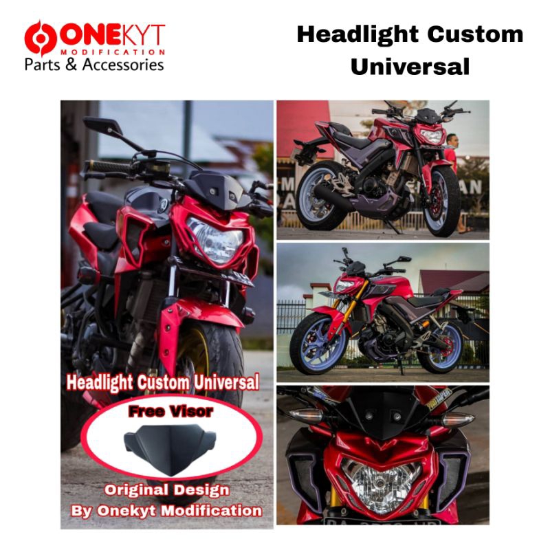 Headlamp Custom Universal MT125 Vixion Byson GSX CB150R