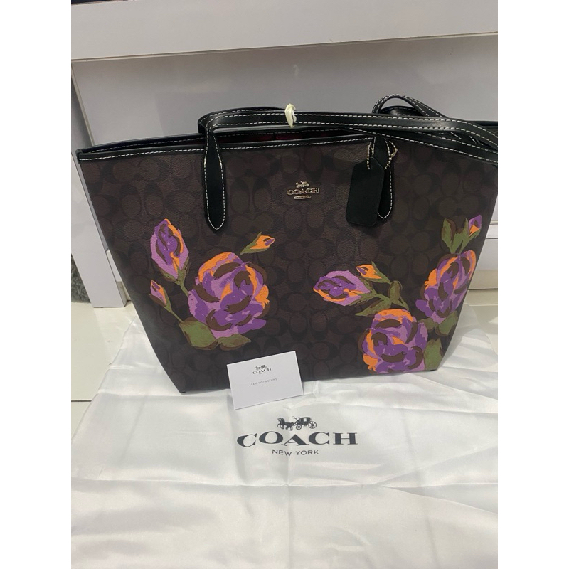 Coach Tas Tangan Motif Bunga