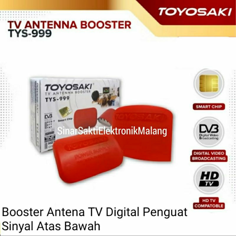 Toyosaki Booster Antena Atas Bawah Penguat Sinyal TV Digital Amplifier Signal Antenna TV