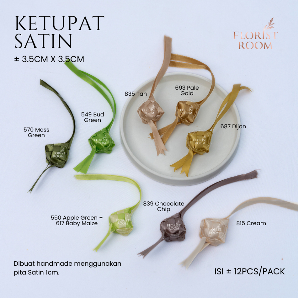 

(PO) Ketupat Satin ±1cm isi ±12Pcs - Hiasan - Hampers Idul Fitri