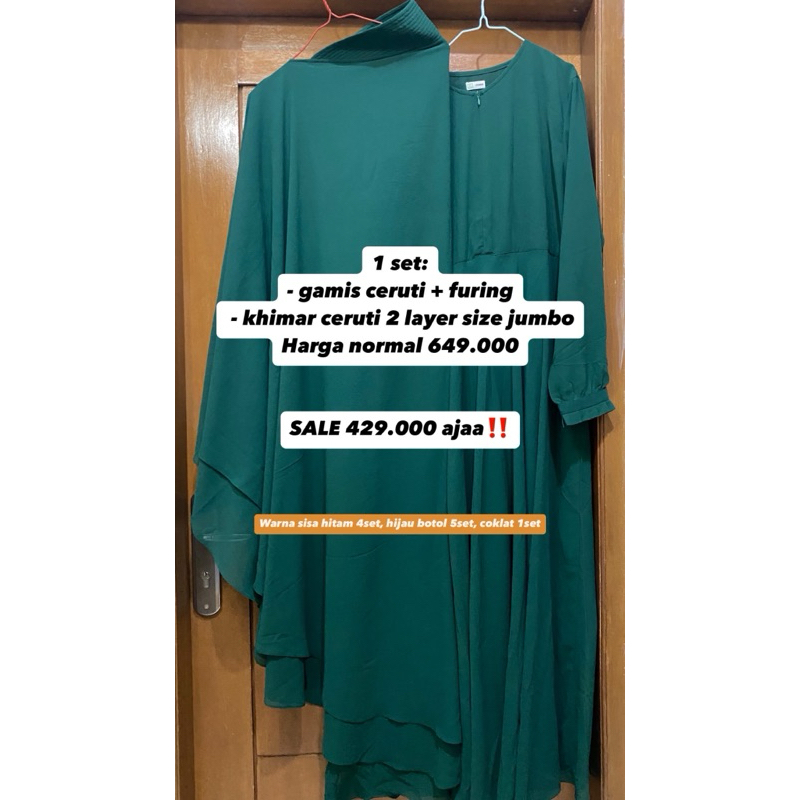 SALE One Set // Ceruti Premium // Gamis Muslimah - cocok untuk Daily dan Formally