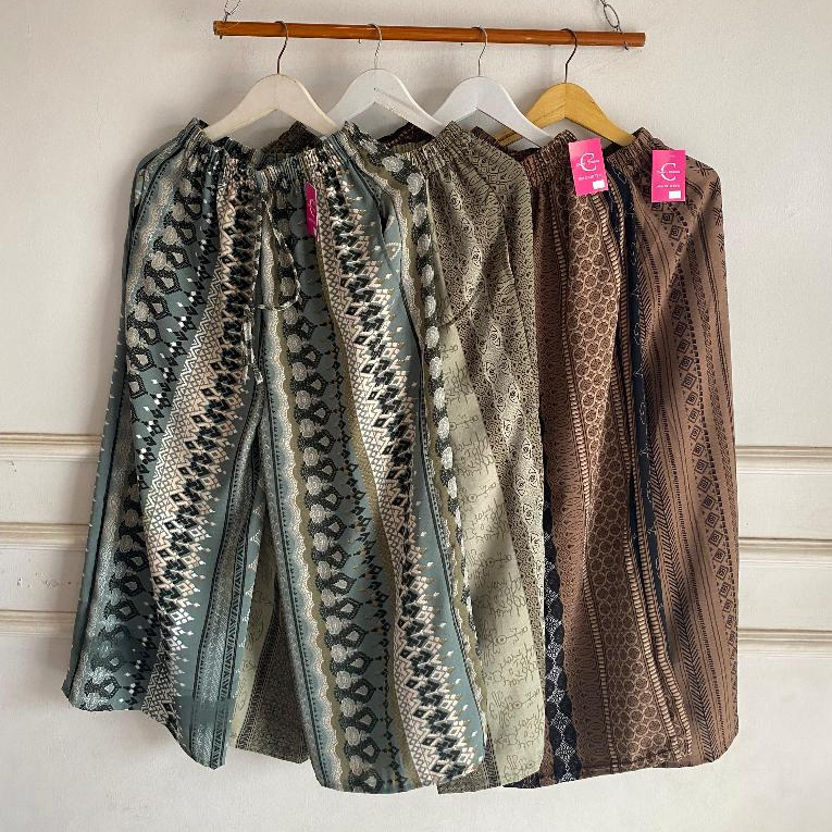CELANA KULOT WANITA MOTIF JUMBO - CELANA PANJANG - CRINKLE