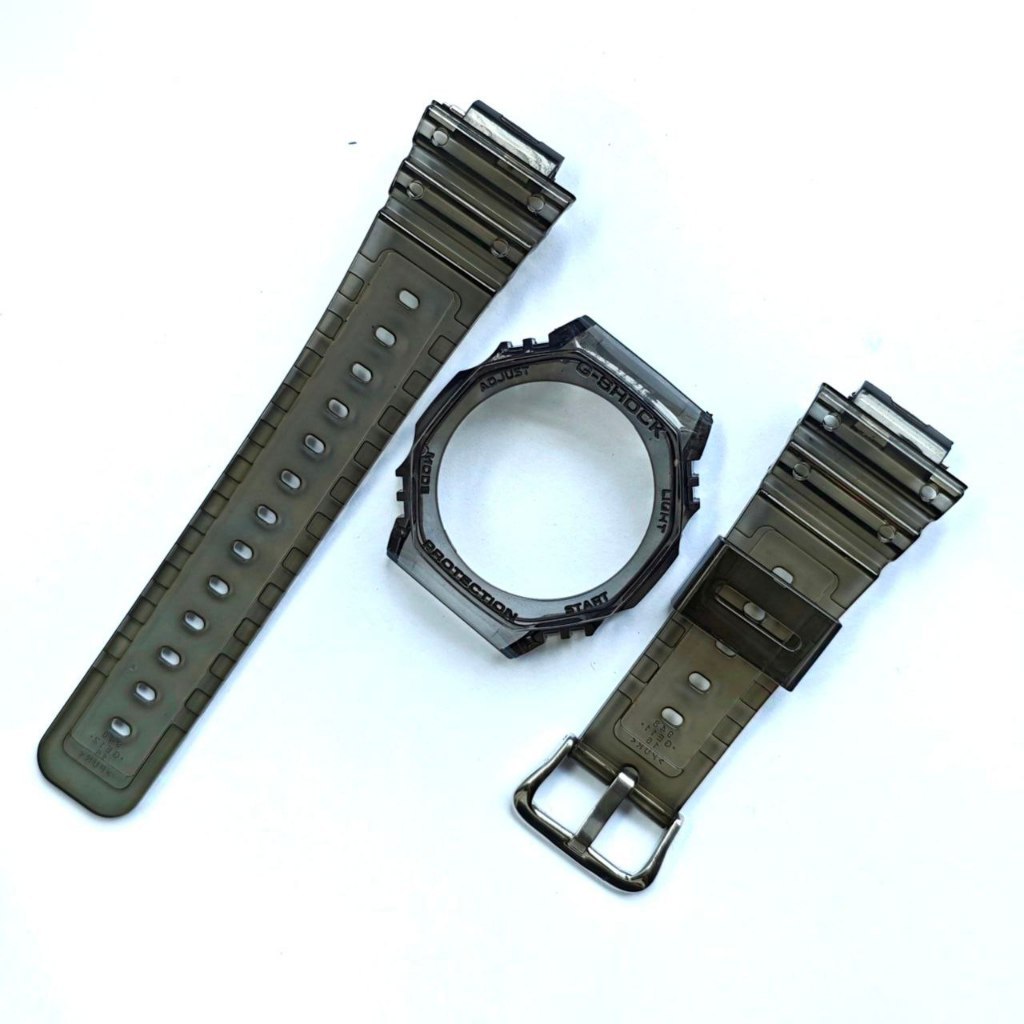 BNB STRAP BEZEL G SHOCK GSHOCK GA 2100 GA 2110 GA2100 JELLY BLACK GLOSSY TRANSPARAN