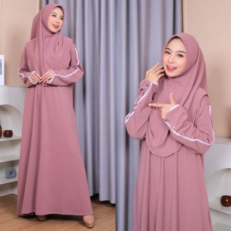 KODE Al Arumi Dress Set Kerudung