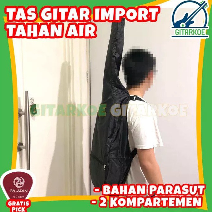 22SPECIAL PRICE Tas Gitar Akustik Klasik Jumbo Softcase Gitar Hitam Polos Bahan Anti Air