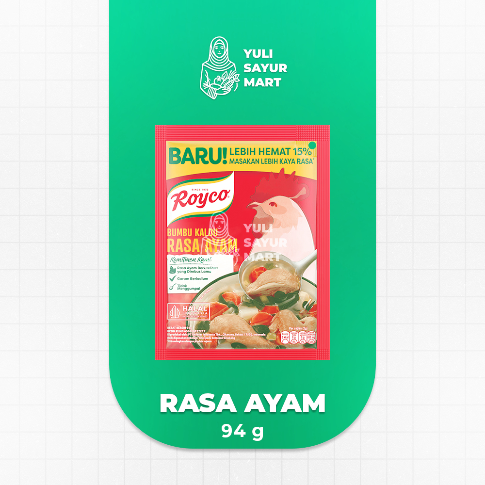 

Royco Bumbu Kaldu Rasa Ayam 94g - Yuli Sayur Mart