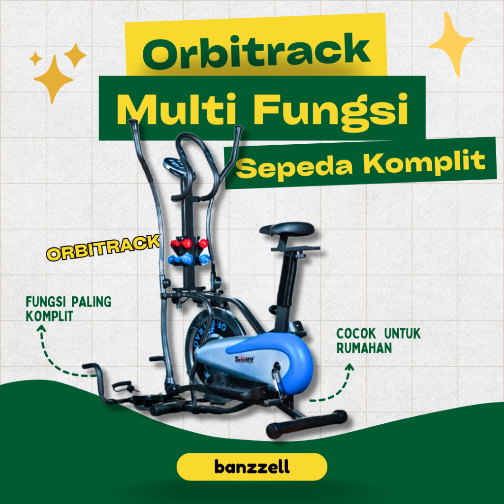 Sepeda Statis Orbitrek/Orbitrack Plat - Eliptical Bike Multifungsi