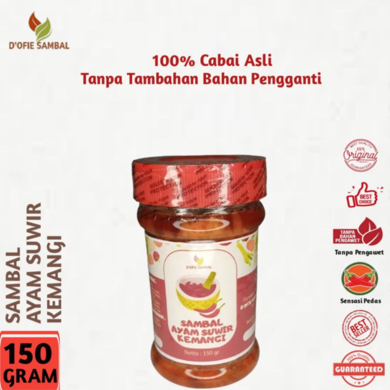 

(150 GRAM) Sambal Ayam Suwir Kemangi Pedas Nampol D'Ofie Sambal