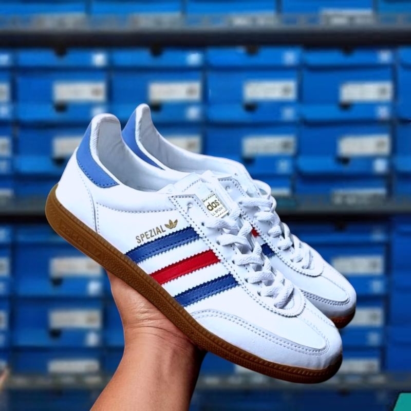 Gratis Kaos Kaki(COD) Adidas Handball Spezial CW Prancis France White Blue Red putih Biru Merah 38-4