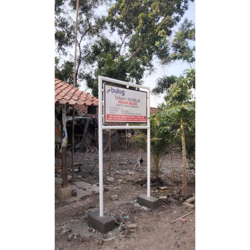 plang nama toko jalan bahan besi pipa