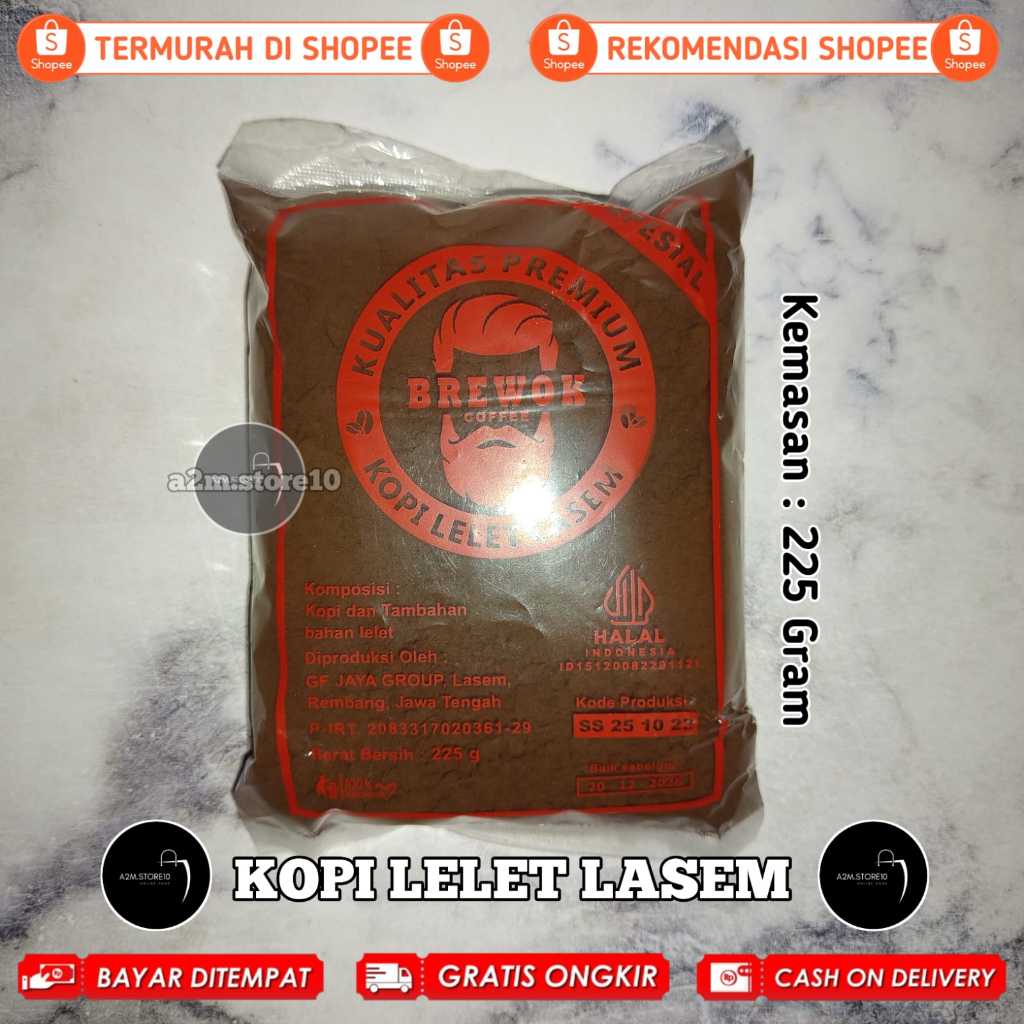 

PROMO 225 GR KOPI LELET LASEM BREWOK TERMURAH TERLARIS | KOPI BUBUK HITAM ROBUSTA | KOPI PAHIT