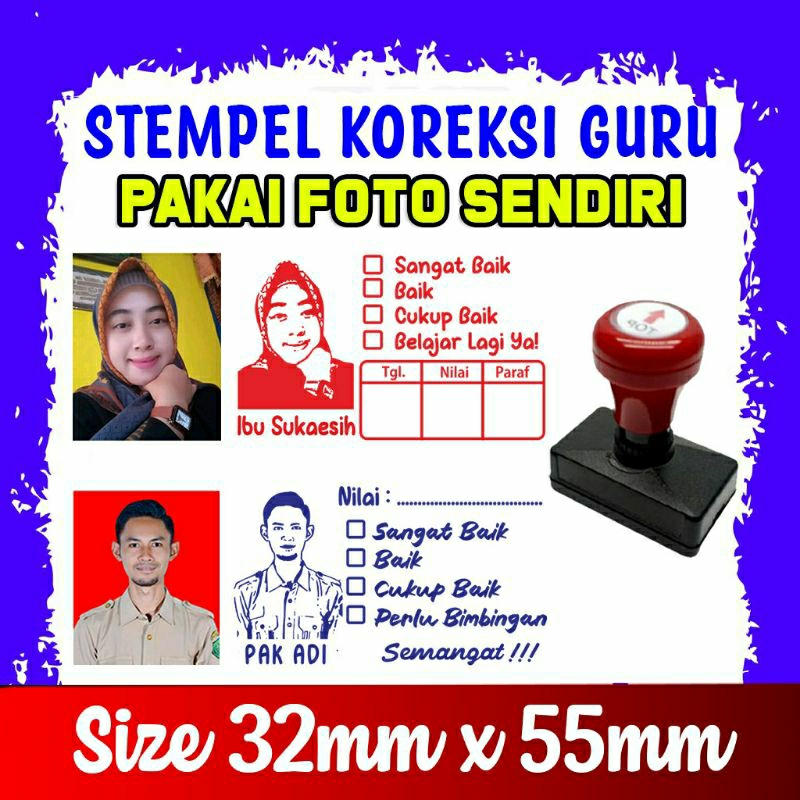 

Stempel Nilai Guru Pakai Foto Sendiri/ Stempel Custom