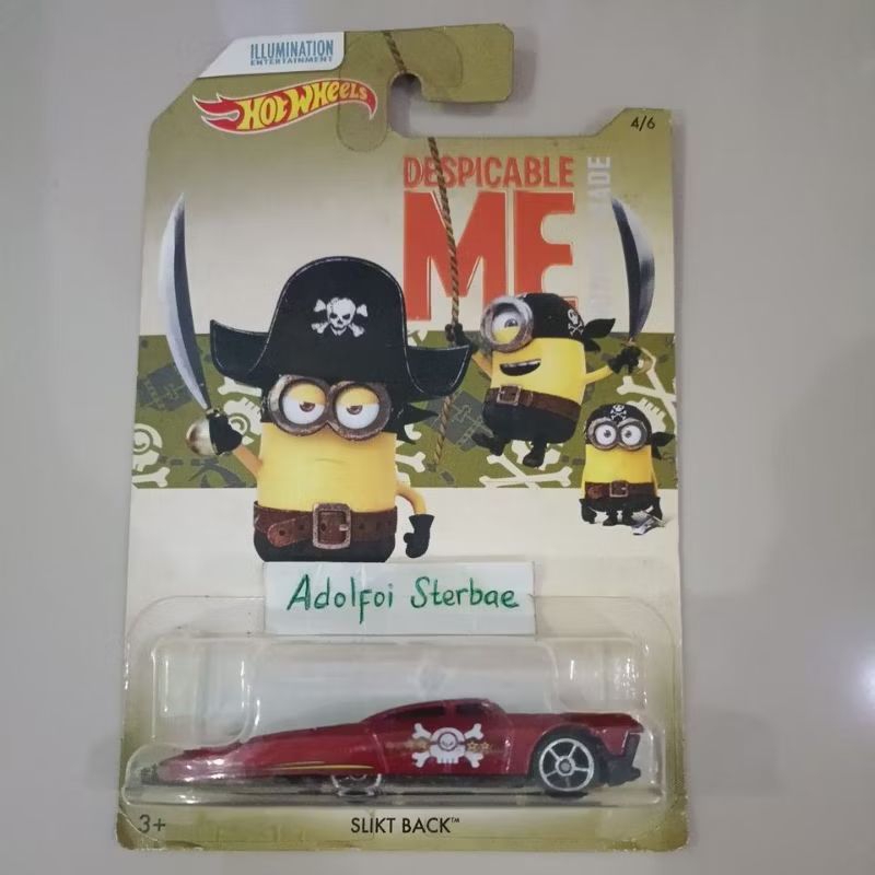 hotwheels hot wheels slikt back edisi despicable me minion illumination entertainment pirate bajak l