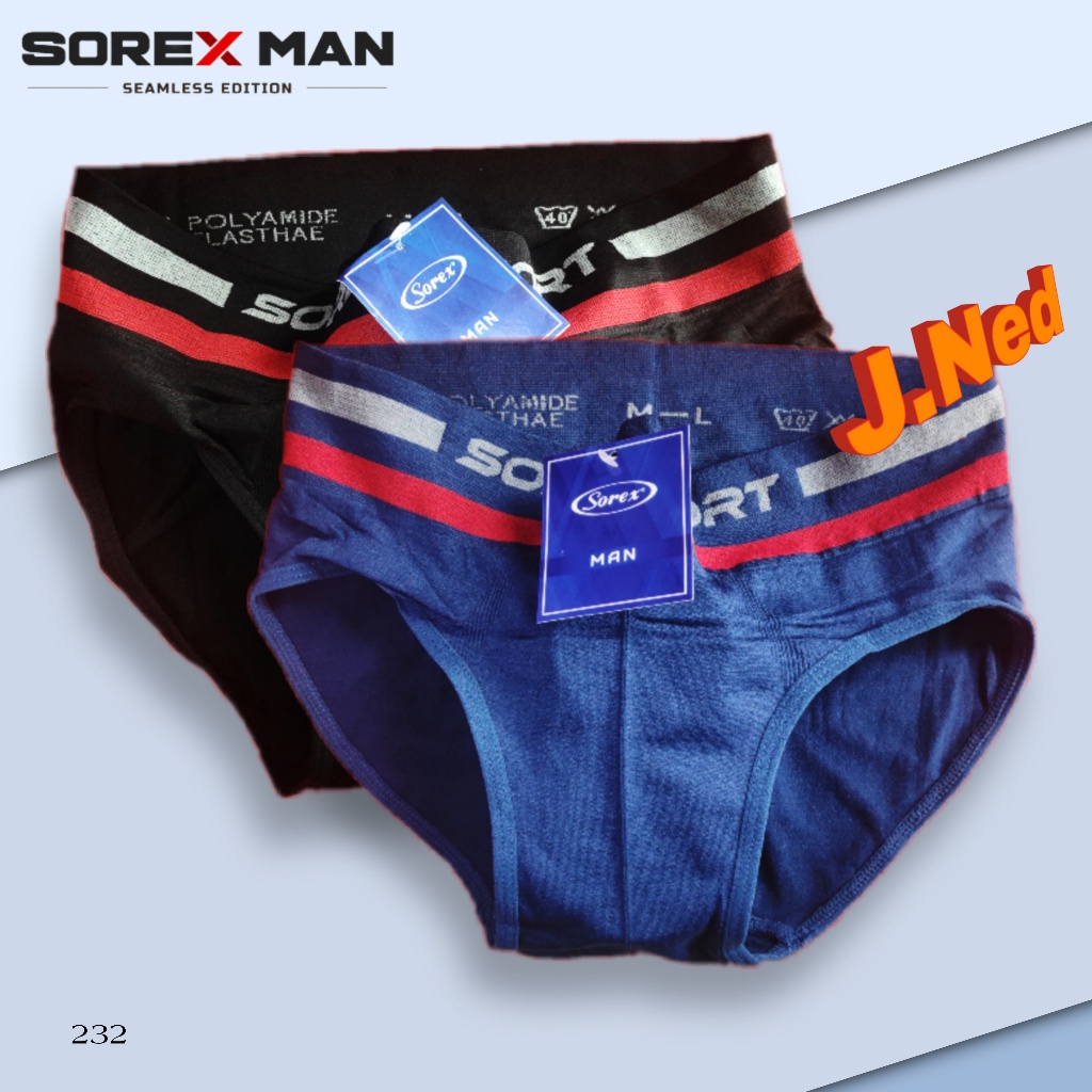J232 (2, 6 Pcs) Sorex Celana Dalam Pria Dewasa, Celana Dalam Laki Laki Sorex Size M/L - XL/XXL