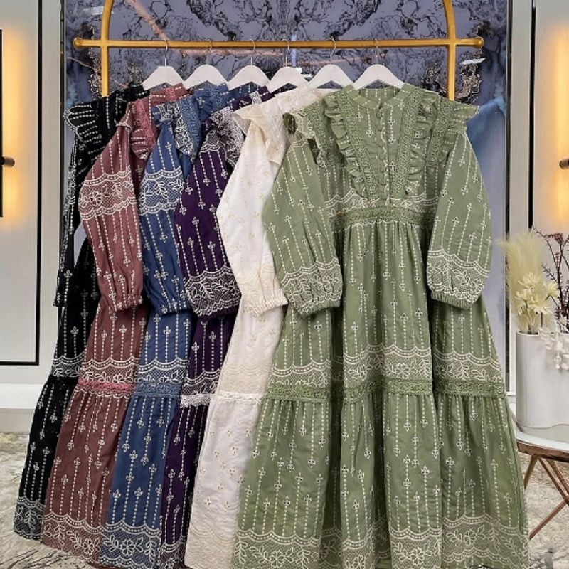 GAMIS DRESS KATUN BORDIR PREMIUM/GAMIS BORDIR NAMIRA/GAMIS BORDIR NAJWA/GAMIS BORDIR ABIYAN/GAMIS BO