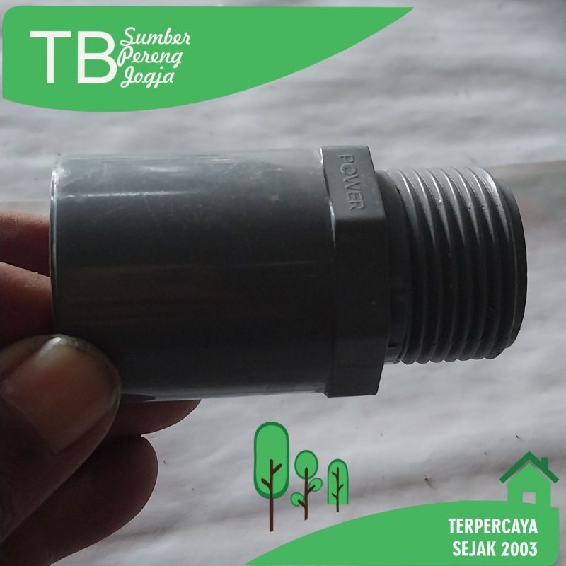 Sok Drat Luar 1 inch Pipa PVC AW