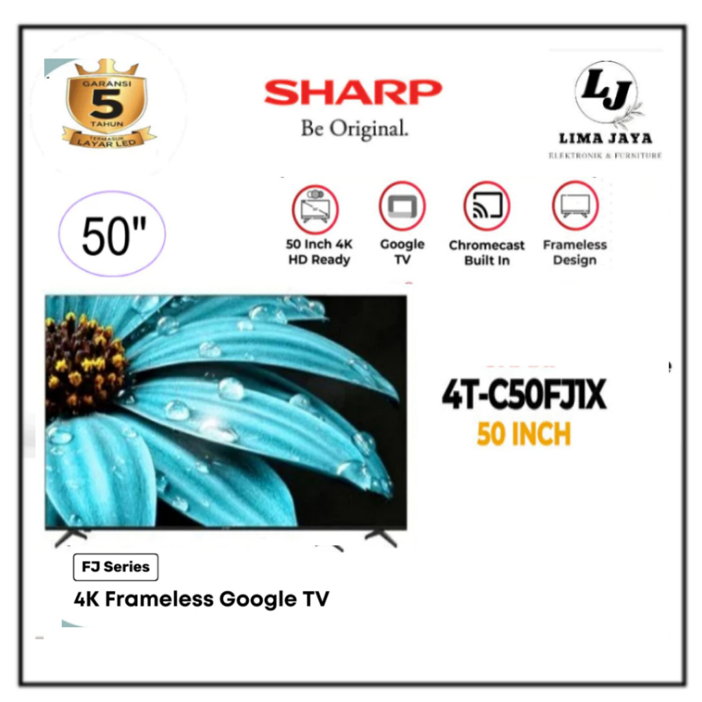 TV LED Sharp Android 4T-C50FJ1X LED Sharp 50Inch Android TV UHD 4K Sharp