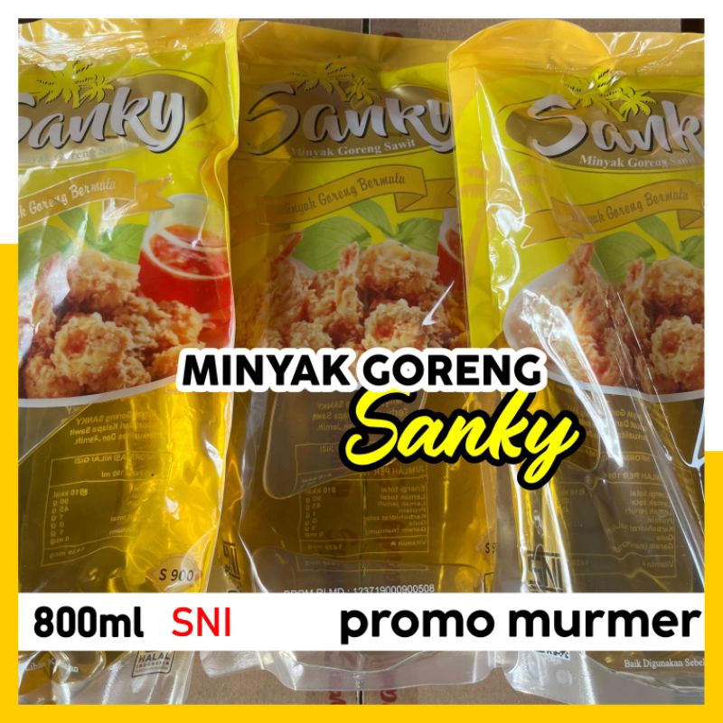 

(800ml) 2 BUNGKUS Promo Paket Minyak Goreng SANKY Halal dan SNI