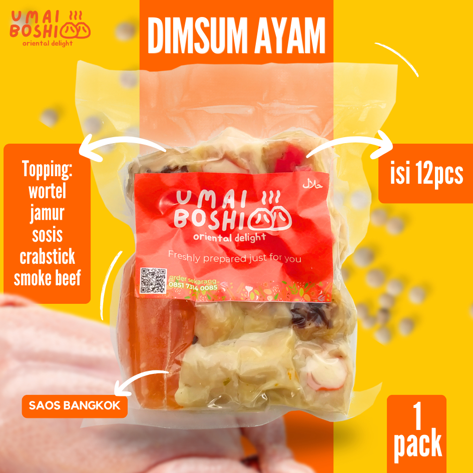 

Dimsum Ayam Homemade Topping Mix Isi 12pcs Extra Saos Bangkok HALAL