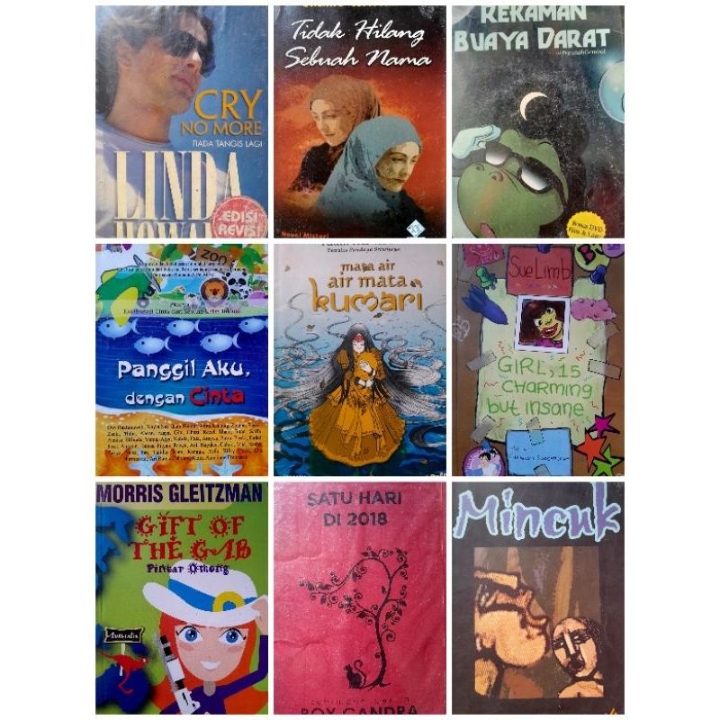 Buku Novel Romansa Cinta Fantasi action Crime Literatur Klasik Preloved