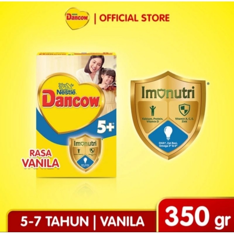 

Dancow 5+ Susu Pertumbuhan 5-12 Tahun Rasa Vanila 350 Gram dan 1 Kg