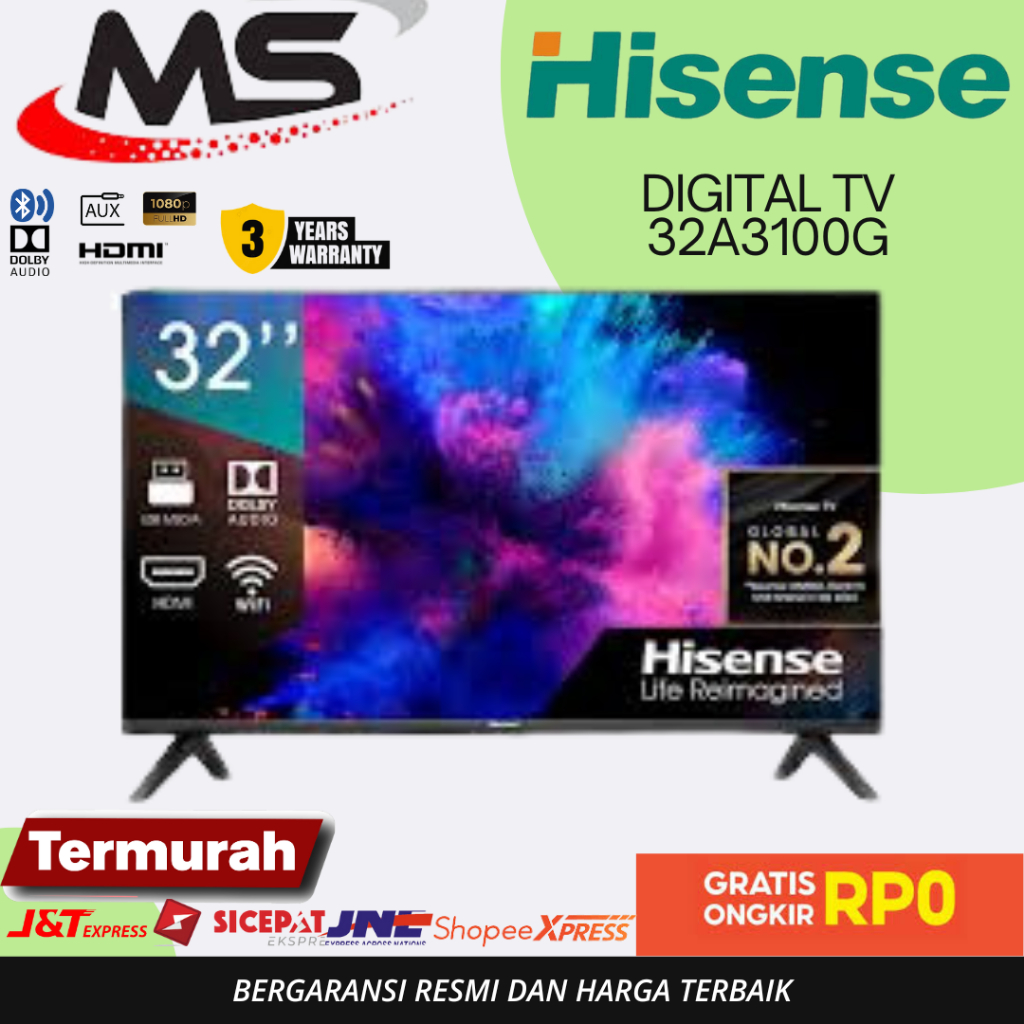 TV Hisense LED TV 32 Inch 32A3100G HD Digital TV