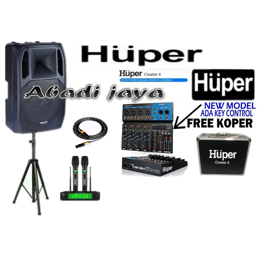 paket sound system 15 inch huper ak15a mixer huper ig8 sk18pro 1 buah original