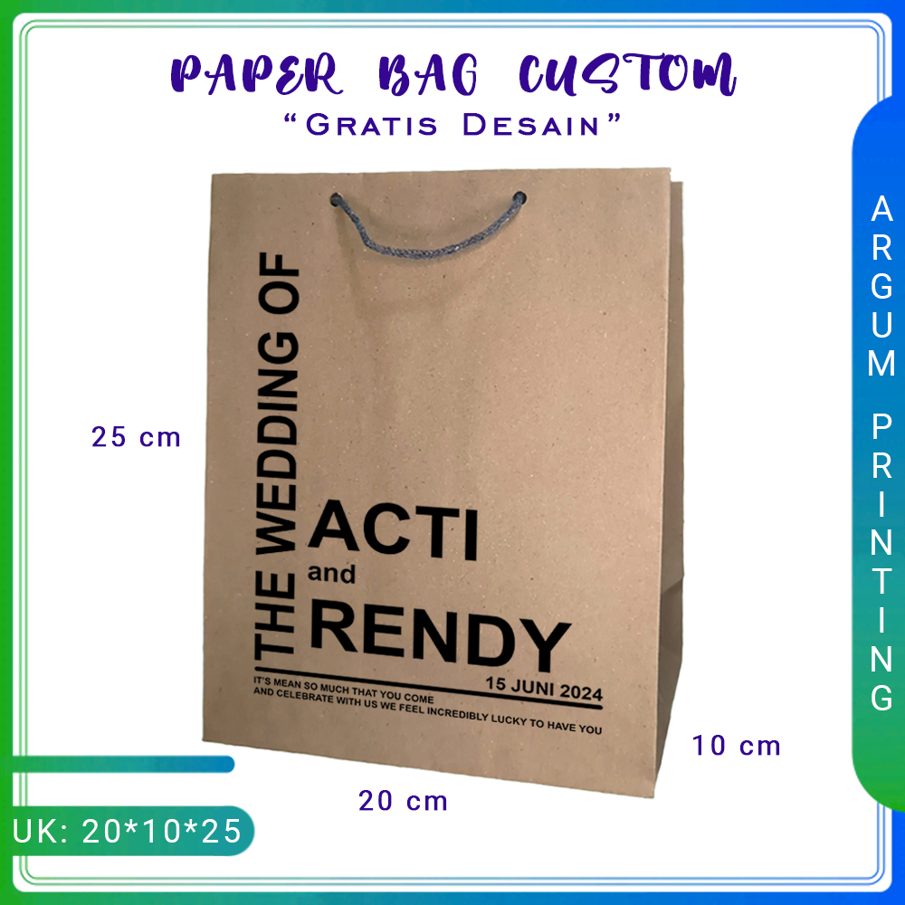 

PAPER BAG 20*10*25 COKLAT FREE SABLON | TAS OLEH-OLEH | TAS SOUVENIR | TAS KADO | PAPER BAG CUSTOM