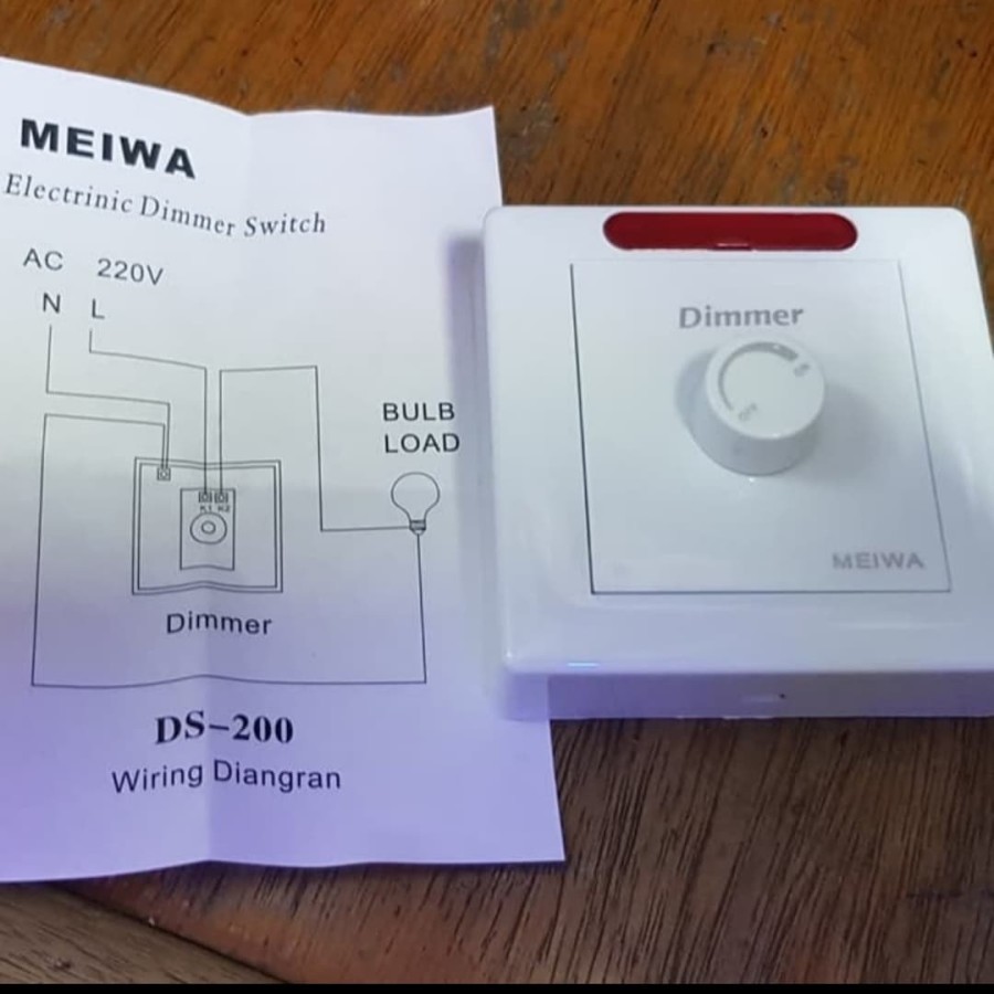 Dimmer Meiwa 220V / Dimmer Lampu AC 220V 10A / Dimmer lampu AC 220 Volt Outbow AC Peredup Lampu