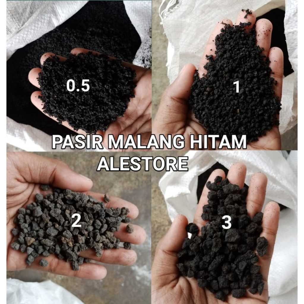 Pasir malang hitam halus sedang kasar murah aquascape aquarium dan media tanam 1kg no 0.5 1 2 dan 3
