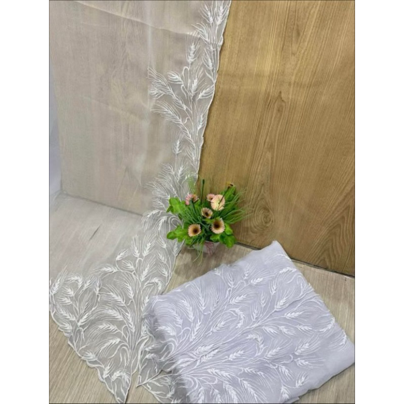 Kain kebaya bordir motif gandum/bahan kebaya bordir terbaru/kain bordir murah