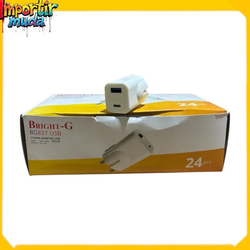 Bright G Steker Usb Serbaguna BG 837 USB Steker adaptor Usb