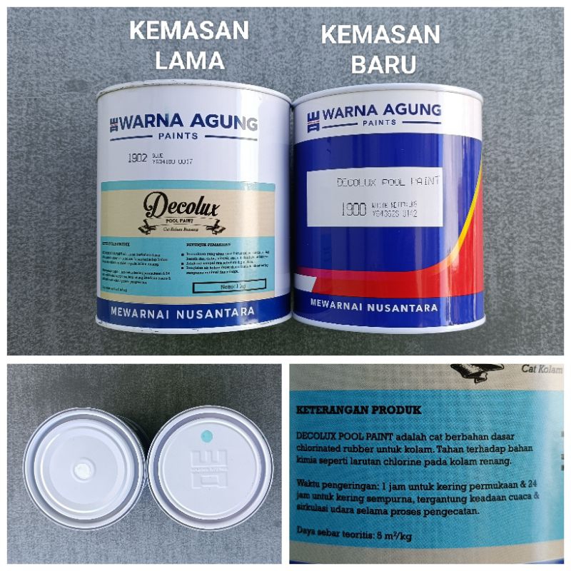 Cat Kolam Decolux Pool Paint 1902 Blue Warna Biru 1 Kg