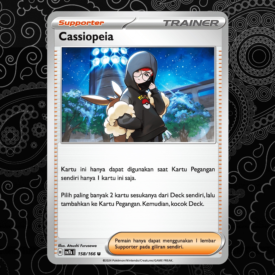 Supporter Cassiopeia‌ sv7s TRAINER TCG Kartu Pokemon Indonesia ( Harga Untuk 1 Pcs )