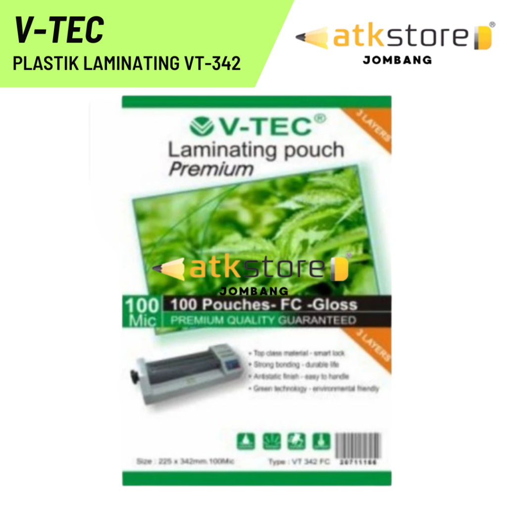

V-TEC Plastik Laminating VT-342 Folio / Plastik Laminating Vtec / Plastik Laminating Folio V-tec