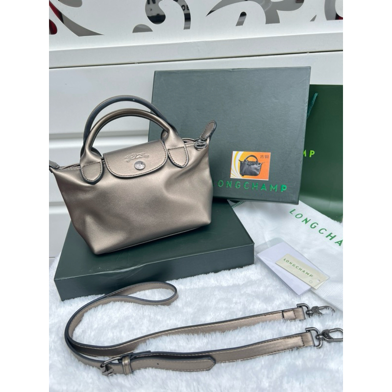 NEWTas Slempang Wanita Longchamp Cuir XS Bronze Shoulder Bag Branded Original
