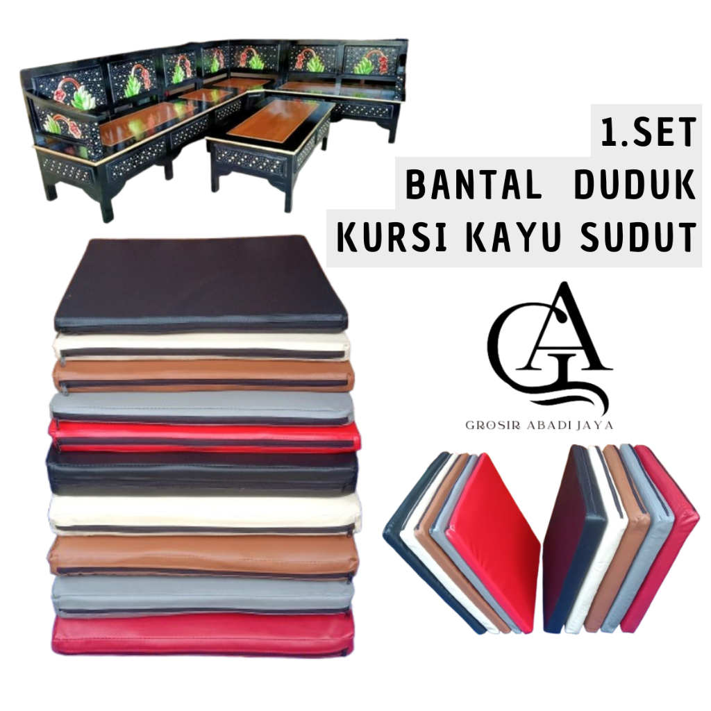 ( 1.SET ) BANTAL DUDUK KURSI KAYU JEPARA/BANTALAN KURSI TAMU SUDUT STANDAR