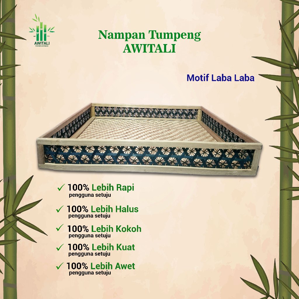 Nampan Tumpeng Box Kotak Awitali Vernish Tampah Bambu Wadah Tumpeng Persegi