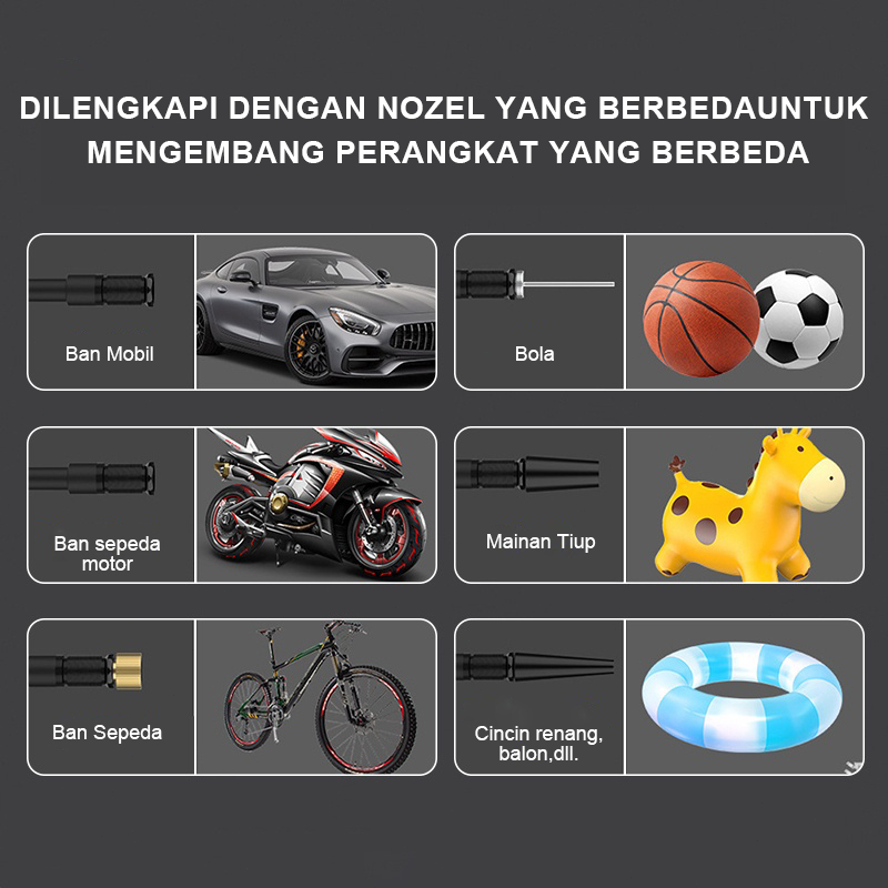 PROMO TERBARU Motor Pompa Ban Portable Motor Dan Sepeda Elektrik Pompa Ban Listrik 80W 17/19