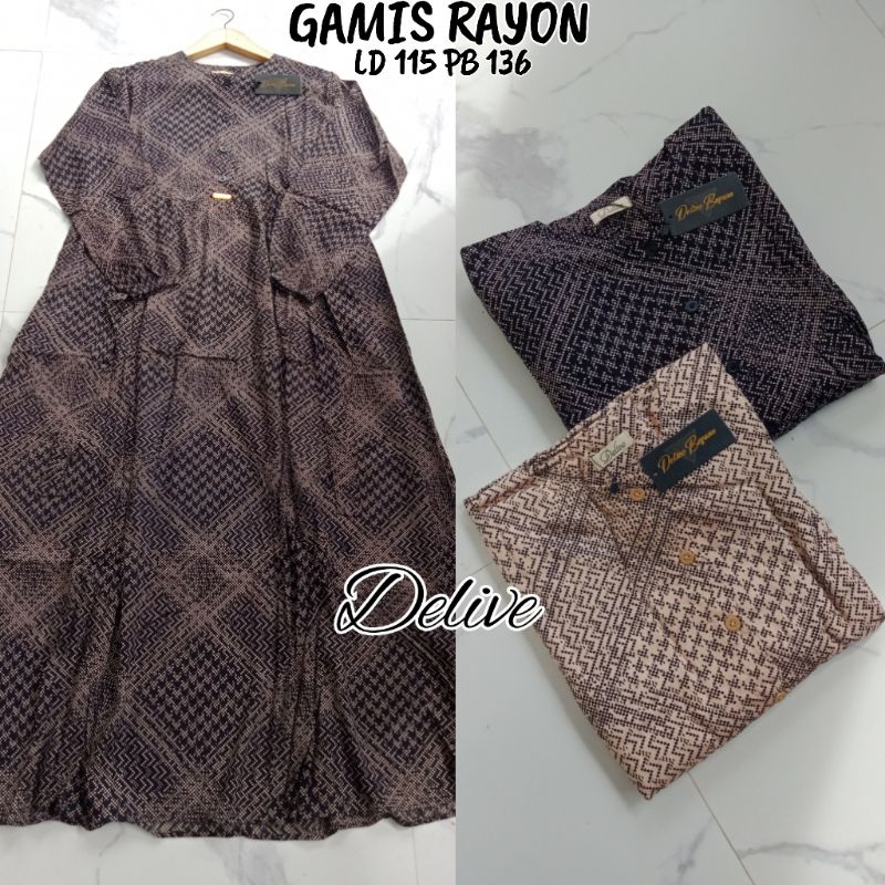 Gamis Rayon motif kotak//Gamis Rayon motif polkadot//Gamis Rayon