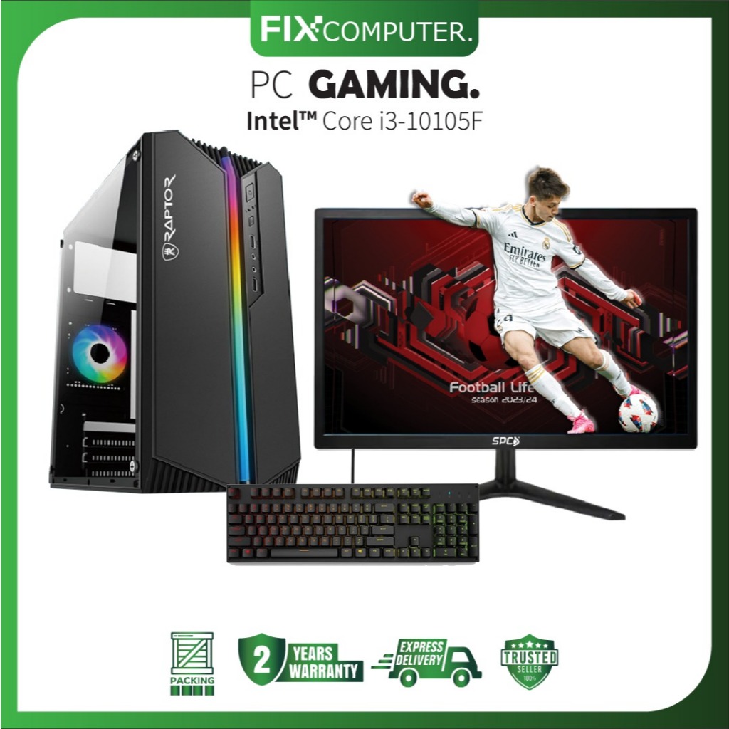 PC Rakitan Fullset Intel Core i3 10105F Gen 10 Siap Gaming editing & Rendering