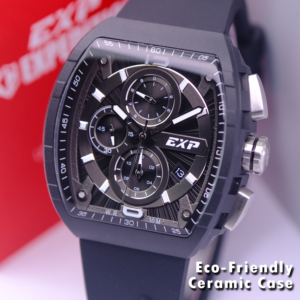 Jam Expedition Pria Terbaru Original Warna Black Tombol Silver - Eco-Friendly Ceramic Case - EXP6782
