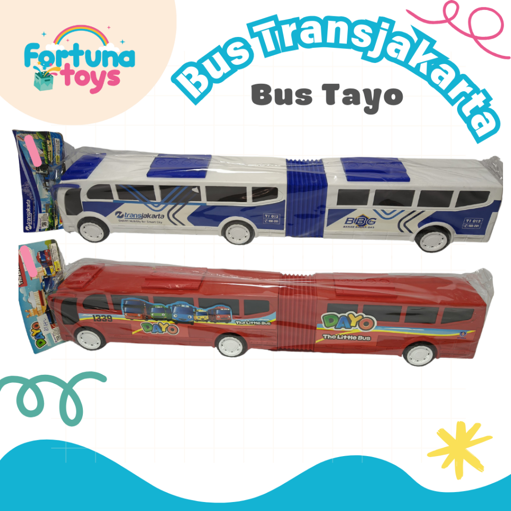 Fortuna Toys | Mainan Anak Bus Transjakarta / Bus Tayo / Bus Dayo / Mainan Bus Jumbo / Bis