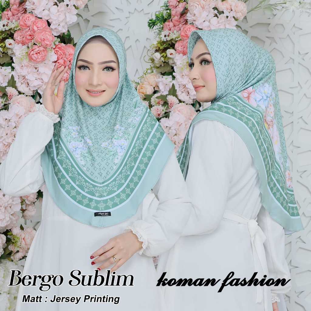 Kerudung Instan daily Hijab Bergo Motif Mewah jilbab Terbaru koman hijabe