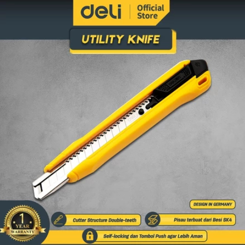 

Deli Utility Knife / Cutter Pisau SK4 Auto-Lock EDL009B /DELITOOLS.STORE